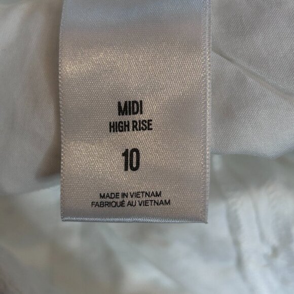 Express White Midi High Waist Lace Belted 100% Cotton Shorts Size 10 - Picture 4 of 9